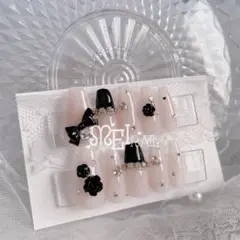 現品⋈ネイルチップ ピンクベージュ スナ系 薔薇 量産型 ちゅるん 韓国 推し