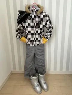 子供用【格安】スノーウエア120cm&スノーブーツ21-22cm,グローブ,帽子