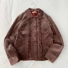 【キララ】コーデュロイジャケット フルボタン 胸元フリル 綿混 ポケット有 38