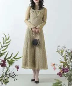 【美品】ANDRESD back open geometric dress結婚式