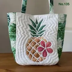 ユリのハワイアンキルトバッグ　ハンドメイド ユリのハワイアンキルトバッグ ハンドメイド