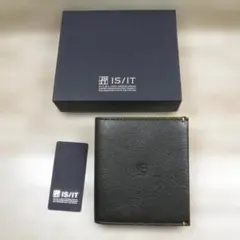 イズイット 定価13200円 二つ折り財布 コンパクト財布 山羊革＆カーフレザー