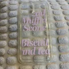 透明なiPhoneケース ピンク文字デザイン