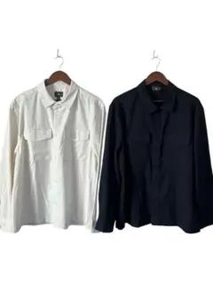 【美品】H&M 長袖シャツ 2枚セット ホワイト ネイビー