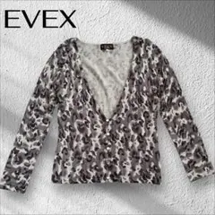 EVEX by KRIZIA カーディガン レオパード柄 ウール100% 【L】