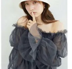 Sustainable チュールクロップドブラウス　SNIDEL スナイデル