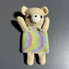 編みぐるみ　あみぐるみ　くま　ベア　　パペット　クリスマス