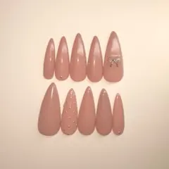 ピンクベージュ（ジェル）ネイルチップ10本セット