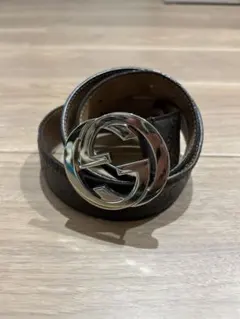 Gucci 茶GGパターン ベルト