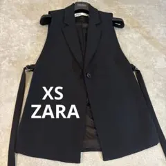 ZARA XSノースリーブジャケット ブラック ジレ ベスト 黒 お洒落