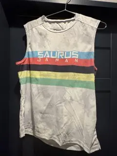 SAURUS タンクトップ ホワイト マルチカラー