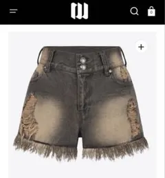 andwang fringe denim short pants デニム　パンツ