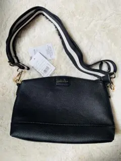 LIZDAYS黒い合成皮革ショルダーバッグ