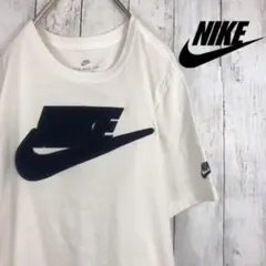 NIKE ナイキ Tシャツ　立体ロゴ　もこもこ　デカロゴ　スウォッシュ　L 白