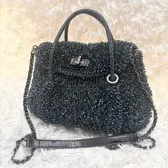 美品 アンテプリマ ニュースタンダード ワイヤーバッグ 2way ショルダー 青