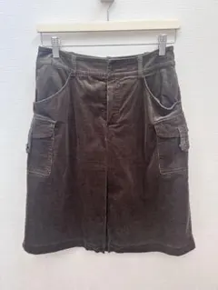 ブラウン コーデュロイ タイトスカート