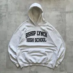 USA古着　champion チャンピオン　パーカー　カレッジ　スポーツ　白XL