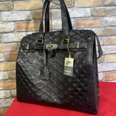 未使用品✨センザンコウ✨定価78万円✨南京錠 トートバッグ 黒 大容量 