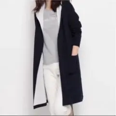 INDIVI Wフェイスフーデット　カーディガン　コート