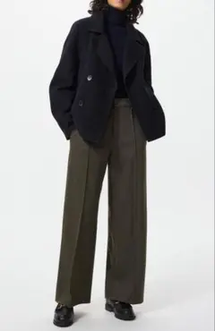 ブラッシュドジャージーワイドパンツ　Mサイズ