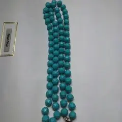 お値下げターコイズブルー  新品未使用ロングネックレス