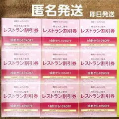 【匿名発送】西武ホールディングス 株主優待　レストラン割引券9枚のサムネイル
