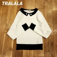 TRALALA　トゥララ　ニット　ホワイト×ブラック　ハート　可愛い　姫系のサムネイル
