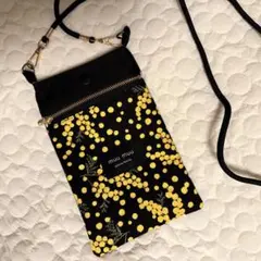 ♡ミモザ柄♡スマホポシェット サコッシュ ショルダーバッグ ハンドメイド　春