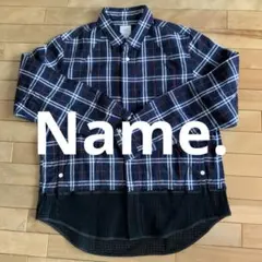 Name. ネイビー/ホワイト チェック長袖シャツ サイズ1 Lサイズ相当
