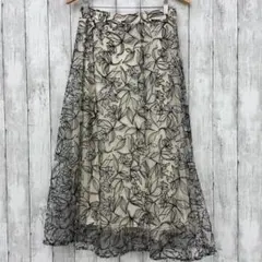 【Avail】アベイル ラグアウト フラワー刺繍柄 ロングスカート