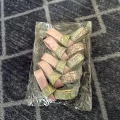 クラフト製(硬い)箸置き 5個セット ピンクとモスグリーンの模様