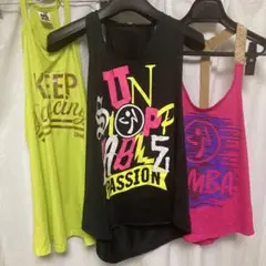zumba wear ズンバ　ウェア　トップス　タンクトップ 3枚セット