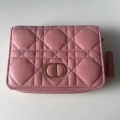 【美品　訳あり】Dior カナージュ ジップウォレット ピンクのサムネイル