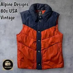 USA製80's Alpine Designs激シブ極フェード好配色ダウンベストのサムネイル