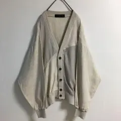 レトロ 古着 カーディガン 長袖 メンズL ナチュラルカラー 雰囲気抜群◎
