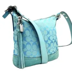 COACH Signature Shoulder Bag Tassel
