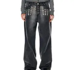 BEEDEN METAL EYELET SEMI LOOSE DENIM