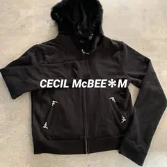 CECIL McBEE＊ファービジュー＊黒＊パーカー＊長袖＊M