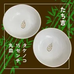 Y 新品未使用 たち吉 15㎝ 丸皿 小皿 タケノコ 和食器 2枚セット