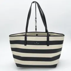 ケイトスペード　A4可　トートバッグ　大容量　レザー　PVC バイカラー　黒