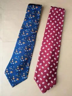 ブルックスブラザーズ　ネクタイ　ペイズリー　金魚　ネイビー　レッド　セット
