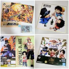 ONEPIECE・三兄弟セット☆ウエハースカード・クリアファイル・色紙