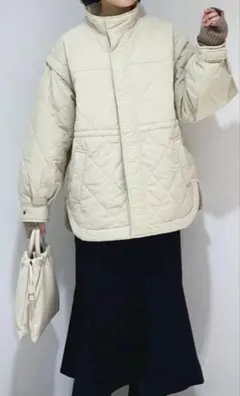 2way キルティングブルゾン　アイボリー