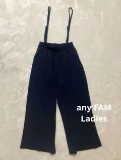 any FAM サロペット ワイドパンツ ネイビー サロペット