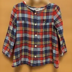 DOUBLE.B ミキハウス チェック柄シャツ 100cm