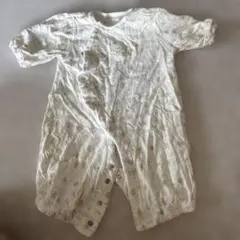 ベビー ロンパース くま刺繍 ホワイト