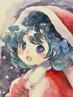 ド*ク様 手描きイラスト オリジナル45【クリスマス】　水彩画　アナログ　原画