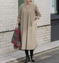 アーバンリサーチサニーレーベル コーデュロイ シャツワンピース 長袖