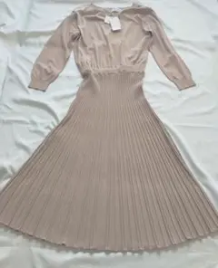 【新品未使用】タグ付き　OPAQUE.CLIP プリーツ ニット ワンピース