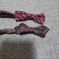 蝶ネクタイ 2点セット 赤と茶色